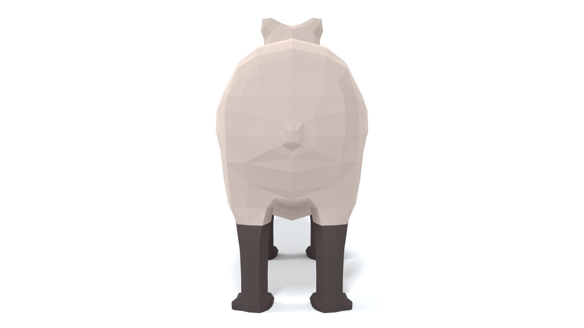 Low Poly Cartoon Capybara Low-poly 3D model_3
