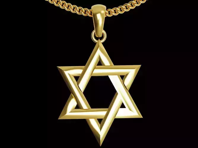 Star of David pendant 3D printsilver silver gold model