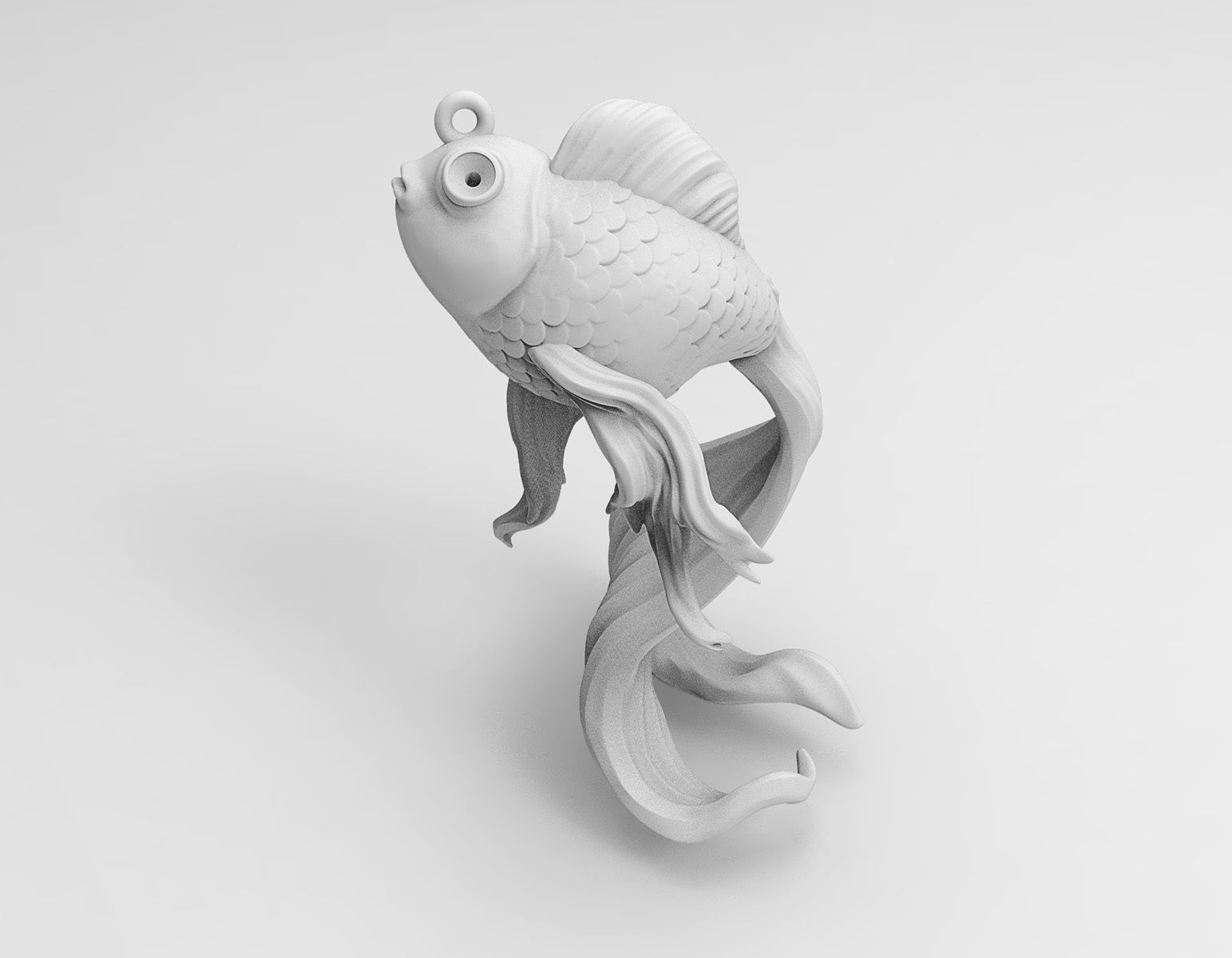 Goldfish pendant 3D print model_1