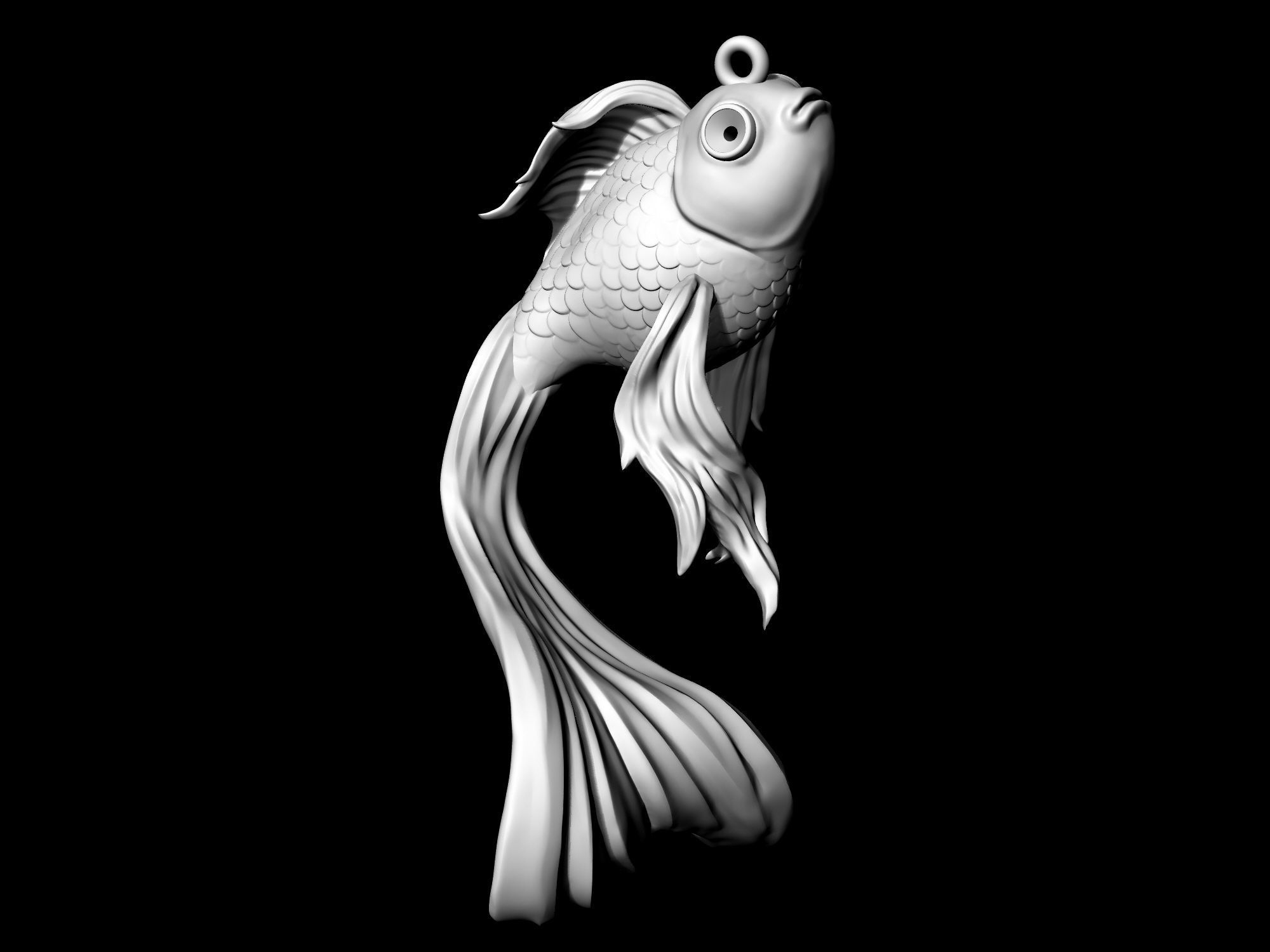 Goldfish pendant 3D print model_5