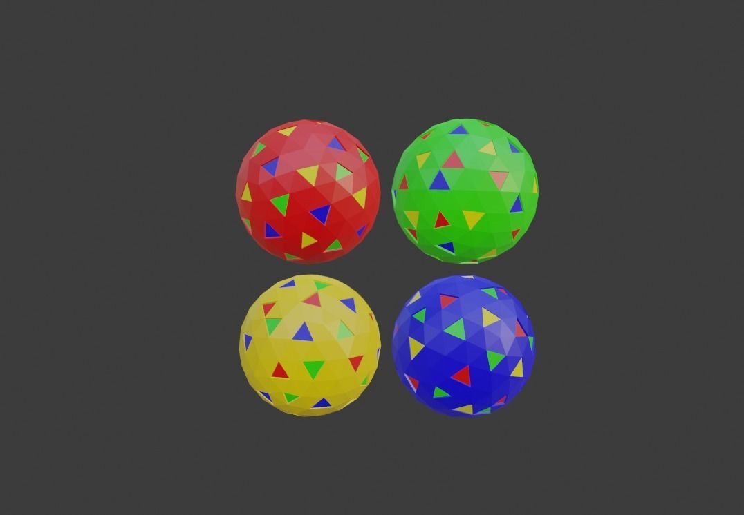 Kid Toy Ball Lowpoly 3D model Free low-poly 3D model_5