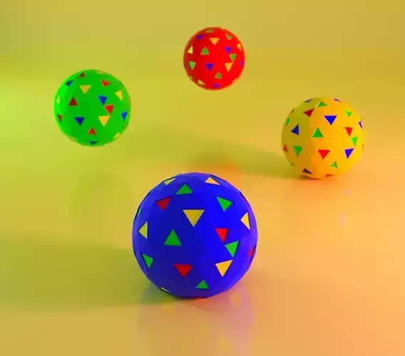 Kid Toy Ball Lowpoly 3D model