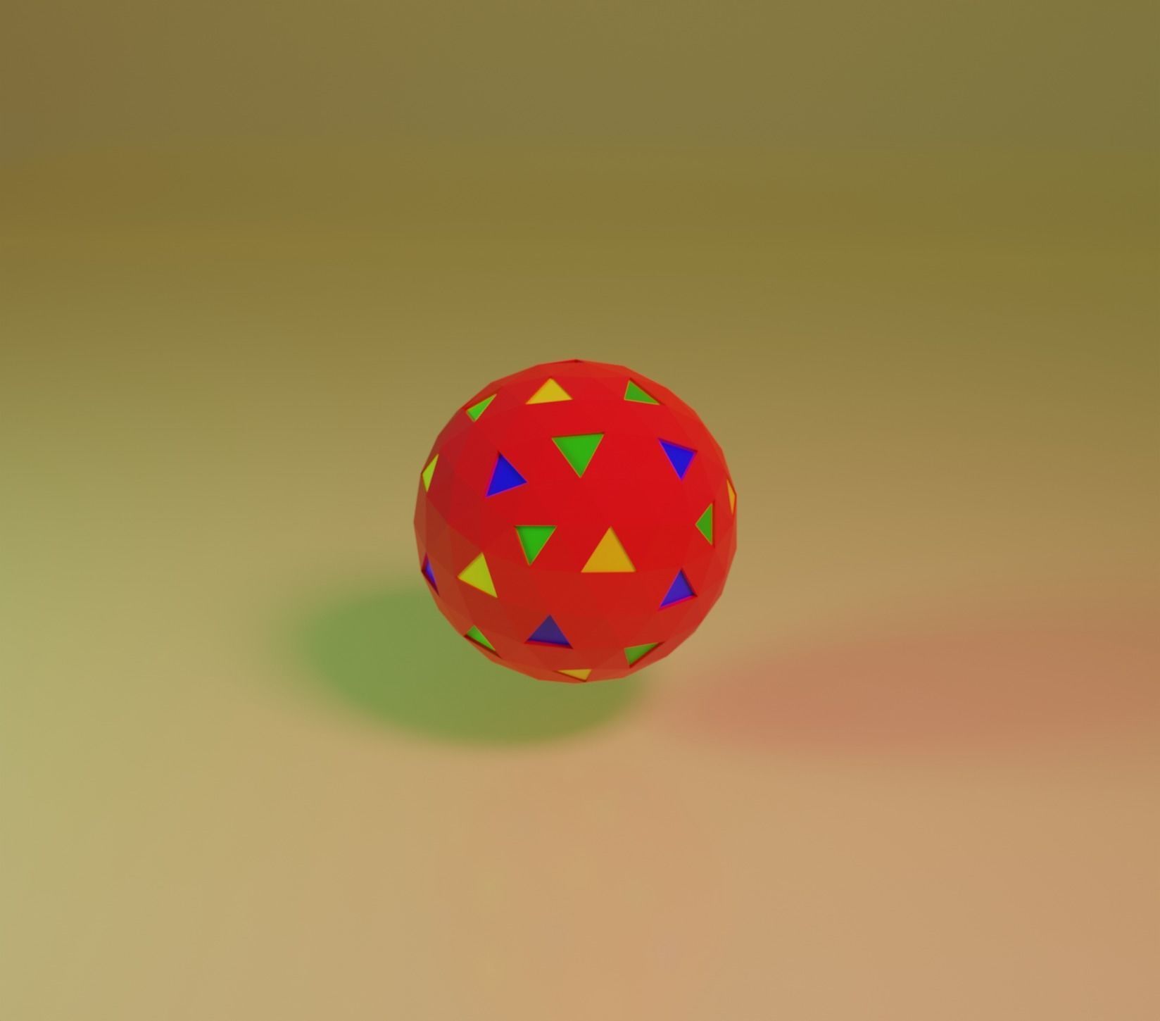 Kid Toy Ball Lowpoly 3D model Free low-poly 3D model_1