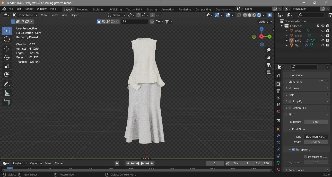 Flared Bodice and Skirt 3D model_7