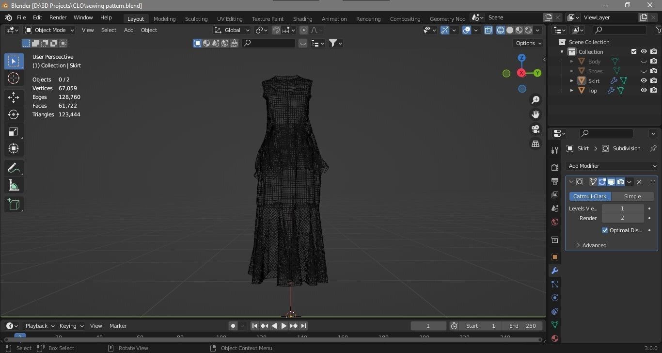 Flared Bodice and Skirt 3D model_4