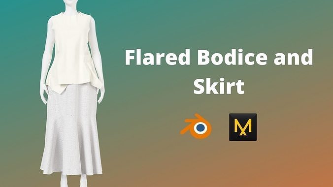 Flared Bodice and Skirt 3D model