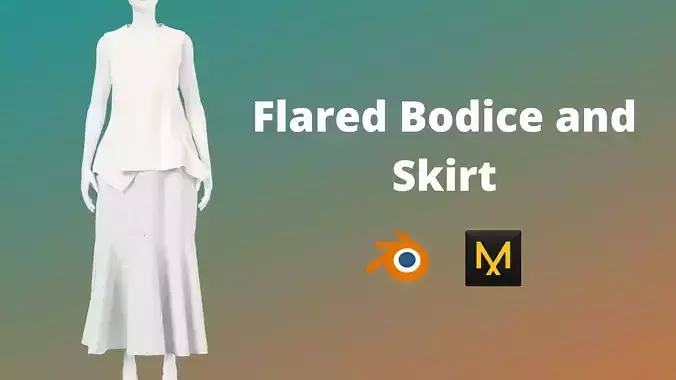 Flared Bodice and Skirt 3D model