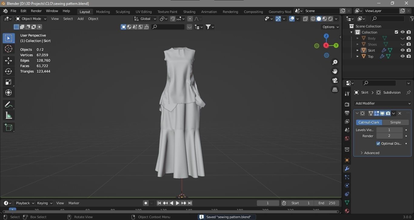 Flared Bodice and Skirt 3D model_5