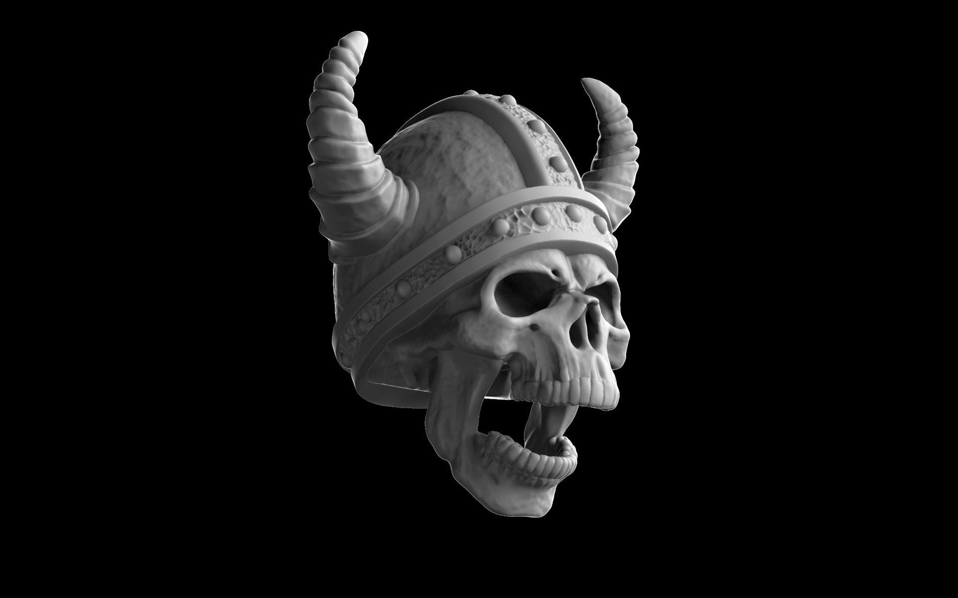 Viking Skull 3D Print  Mythic L 3D print model_6