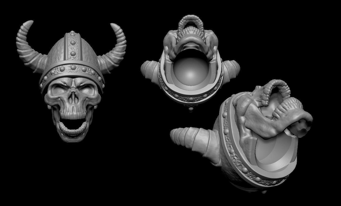 Viking Skull 3D Print  Mythic L 3D print model_11