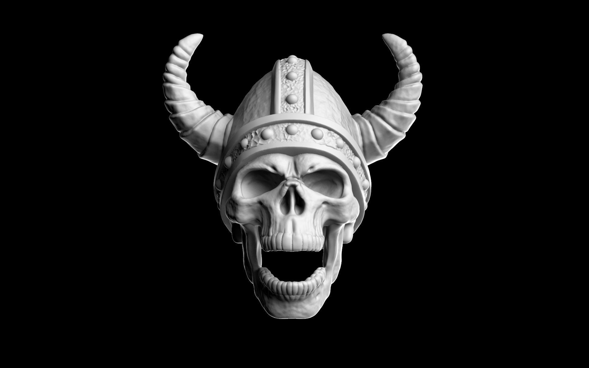 Viking Skull 3D Print  Mythic L 3D print model_5