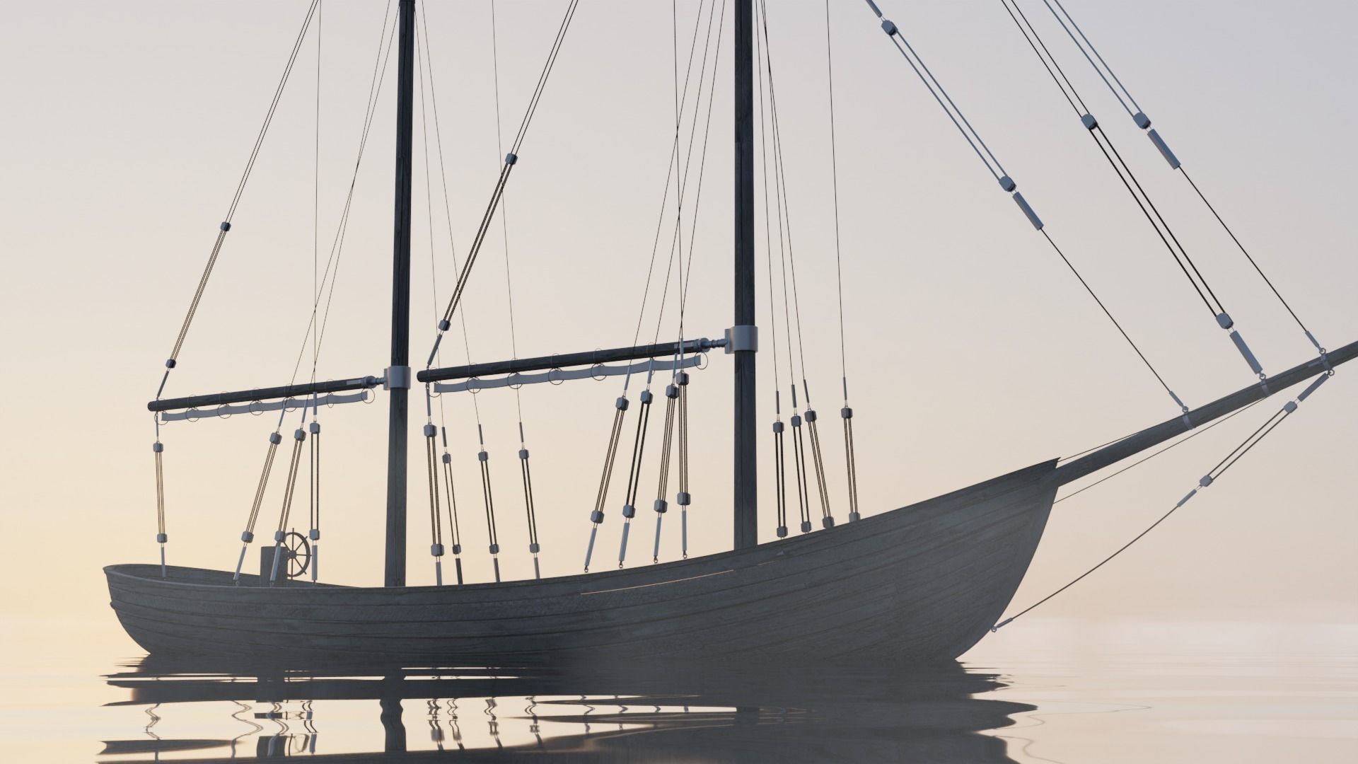 corvette ship Free 3D model_3