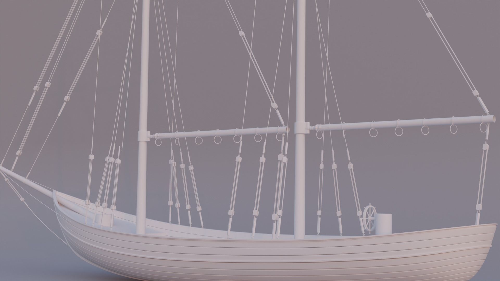 corvette ship Free 3D model_7