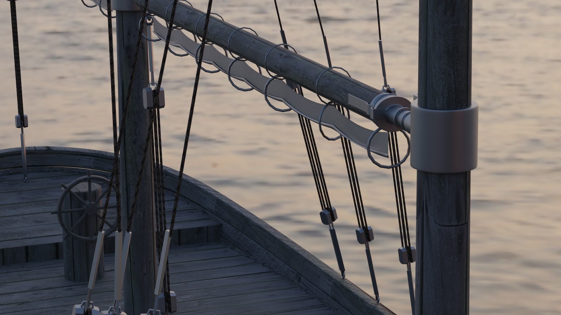 corvette ship Free 3D model_1