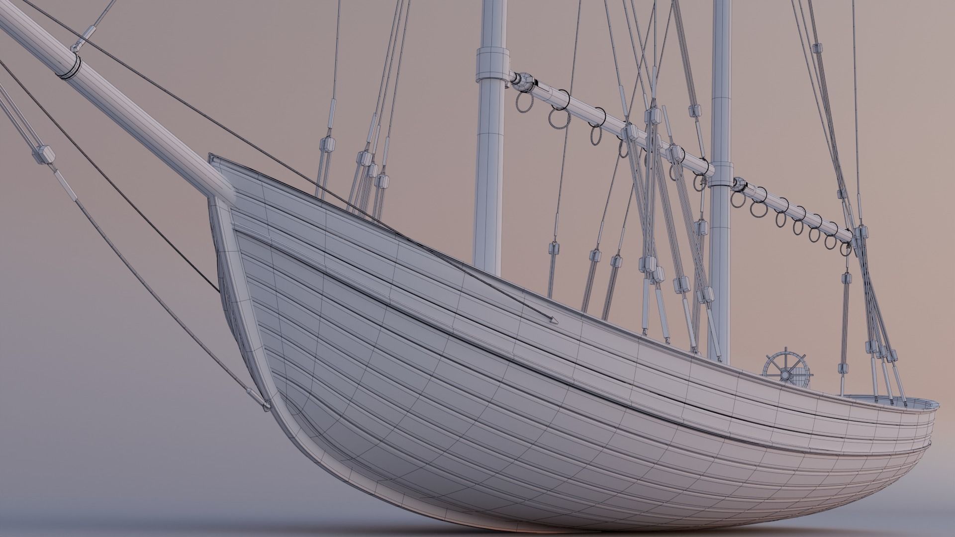 corvette ship Free 3D model_13