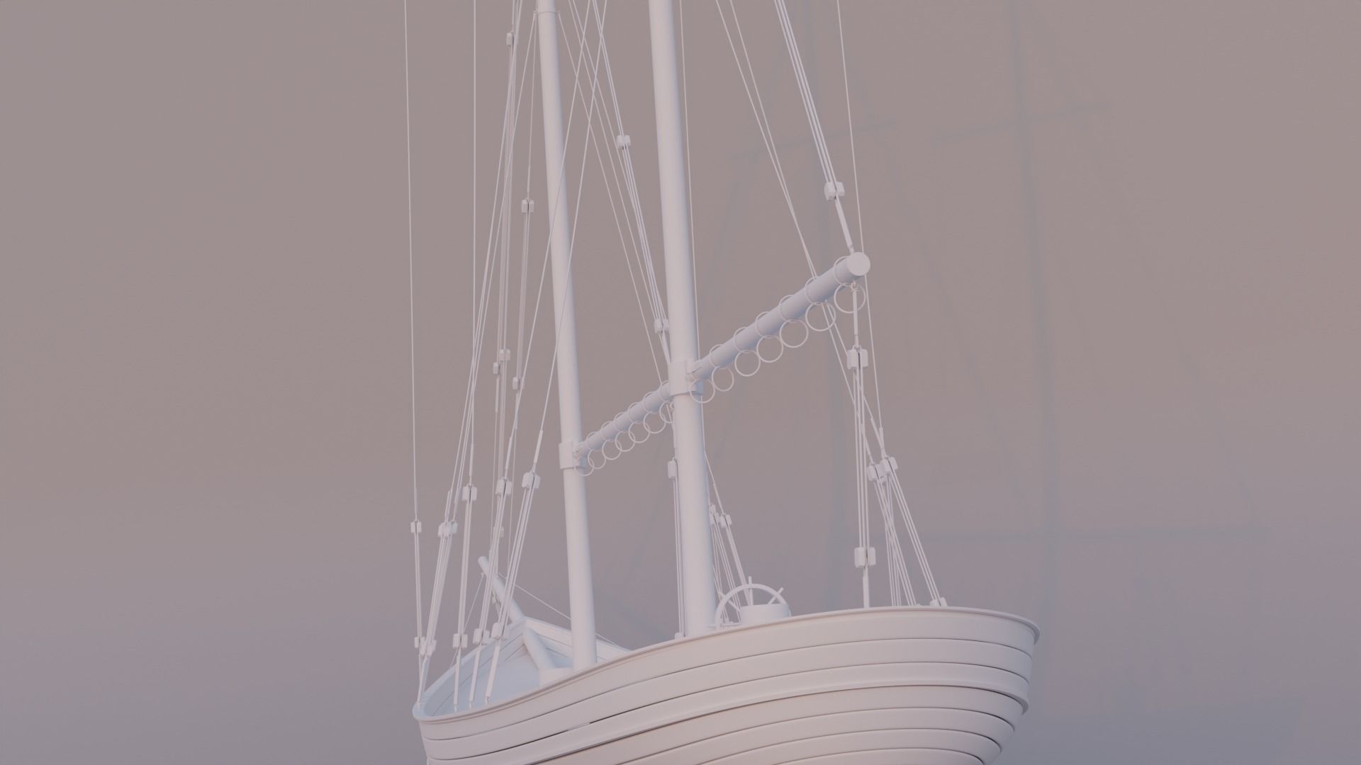 corvette ship Free 3D model_9