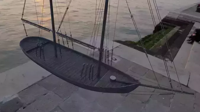 corvette ship Free 3D model