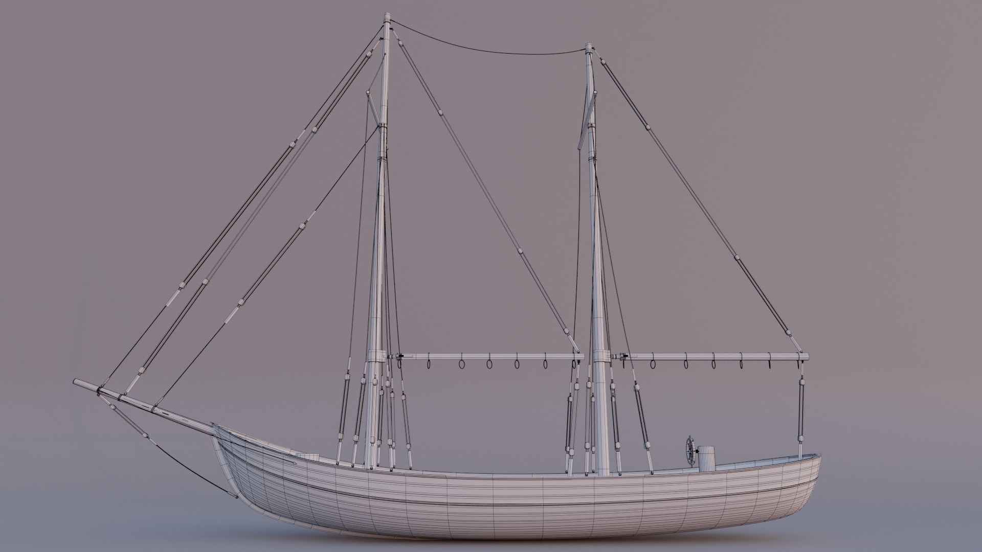 corvette ship Free 3D model_12