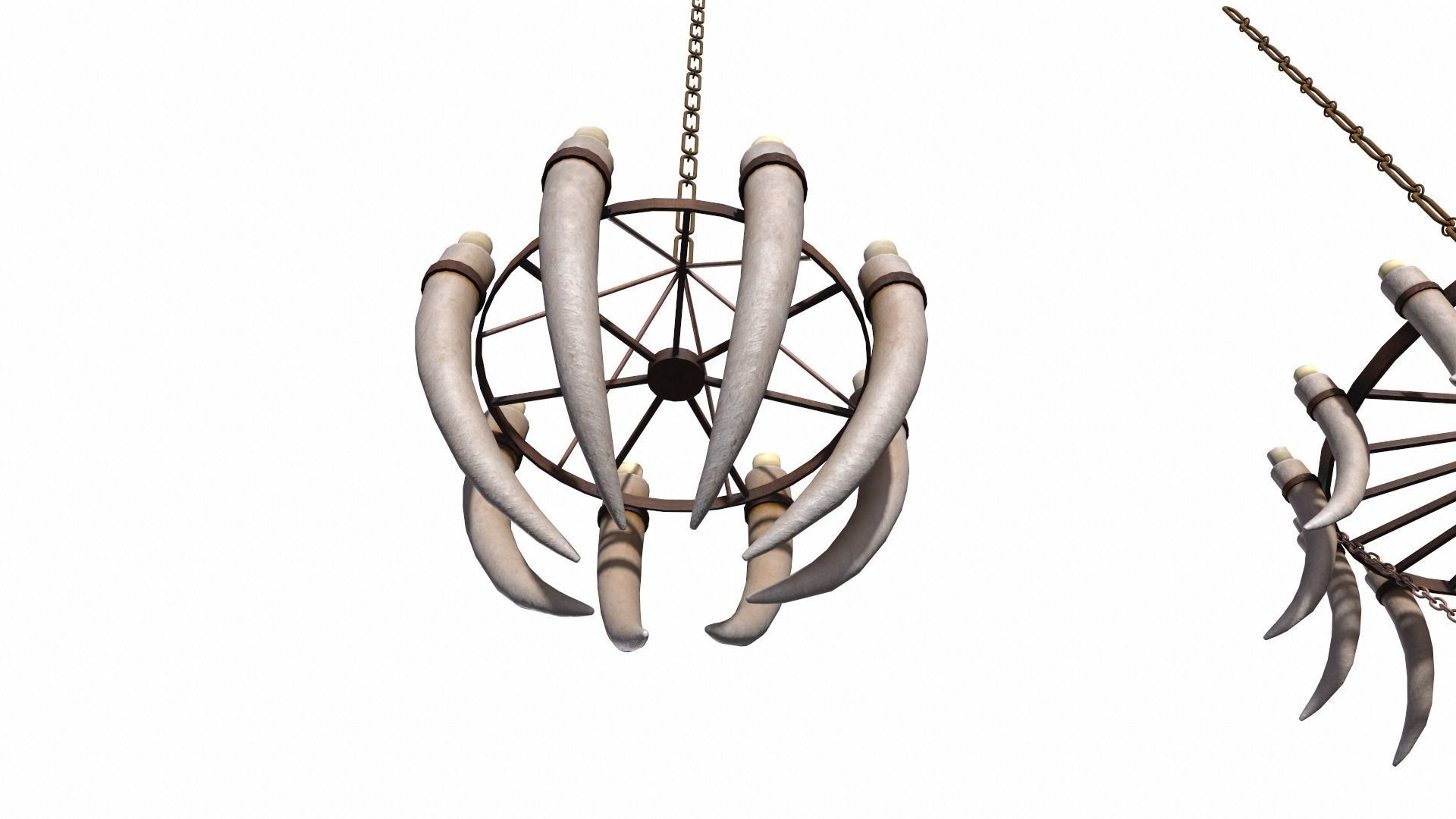 3D - Old Medieval Chandelier PBR 01 Low-poly 3D model_3