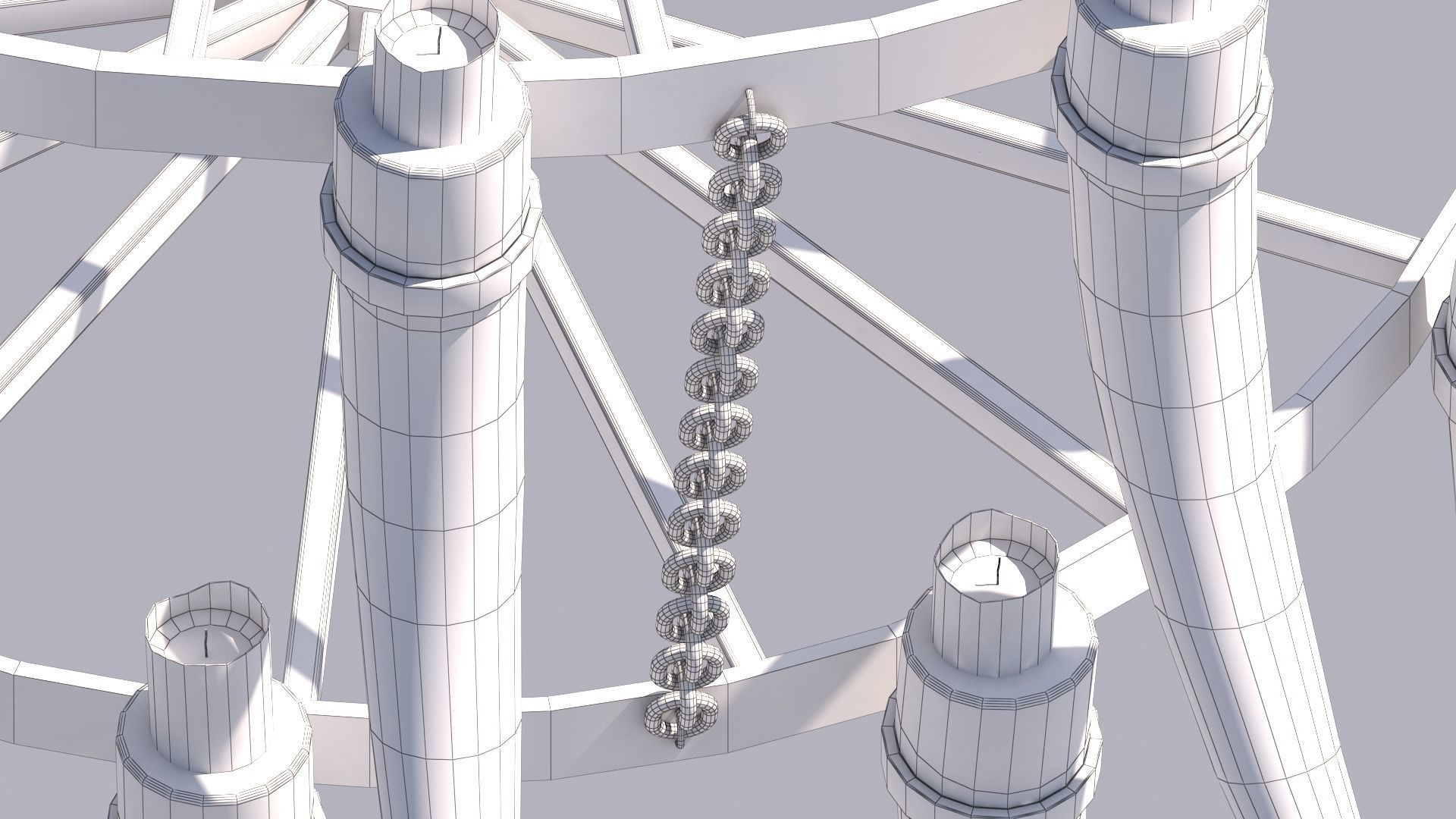 3D - Old Medieval Chandelier PBR 01 Low-poly 3D model_30