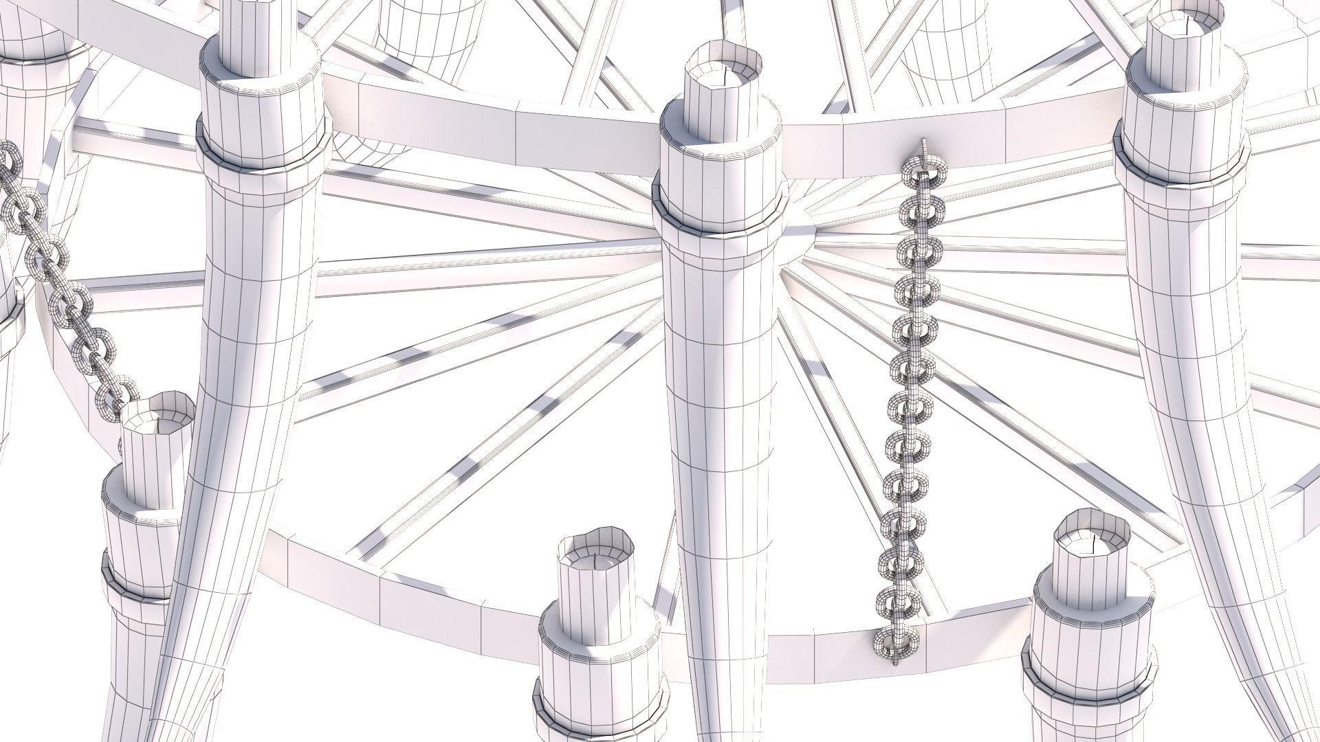 3D - Old Medieval Chandelier PBR 01 Low-poly 3D model_22