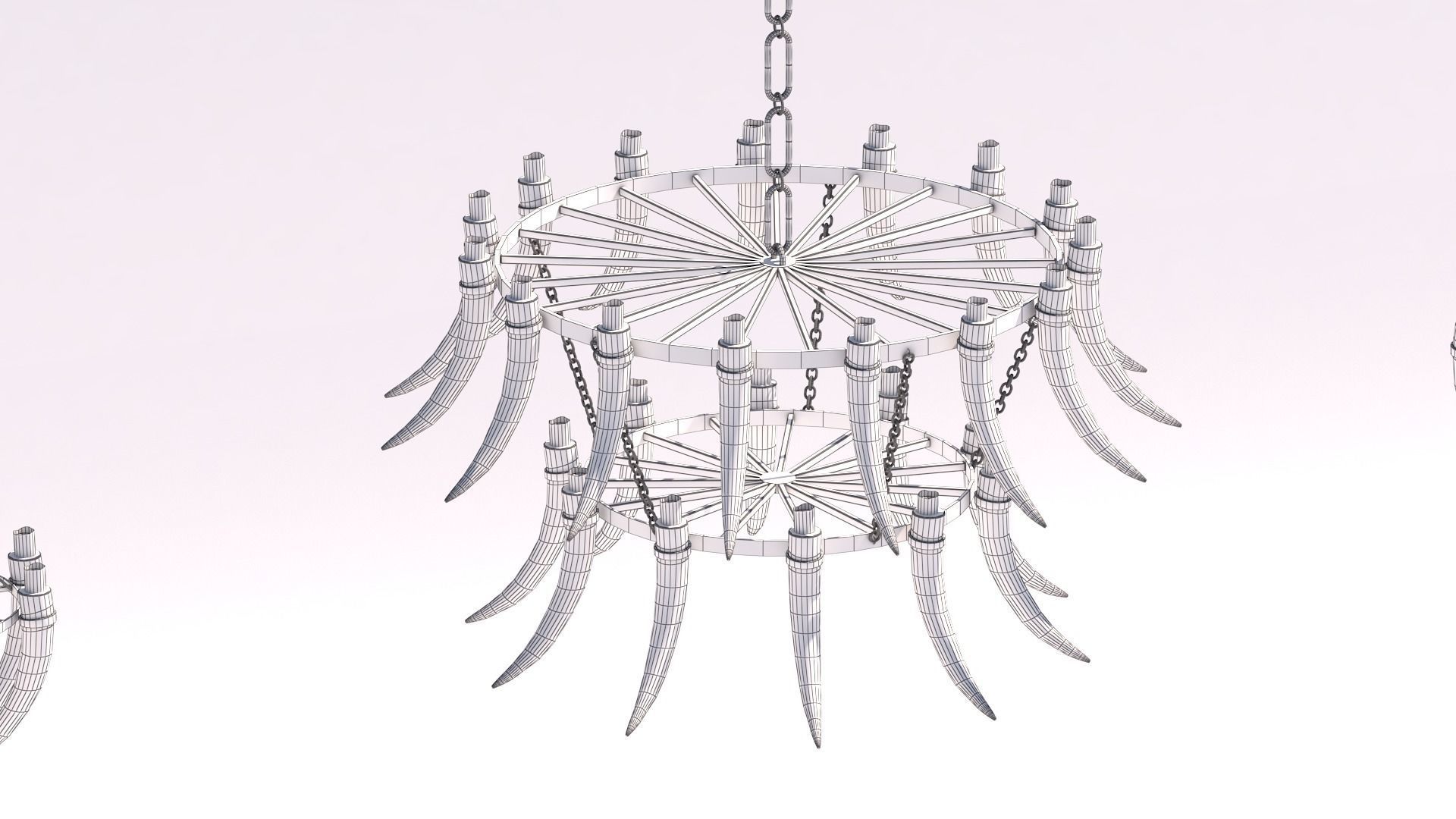 3D - Old Medieval Chandelier PBR 01 Low-poly 3D model_21