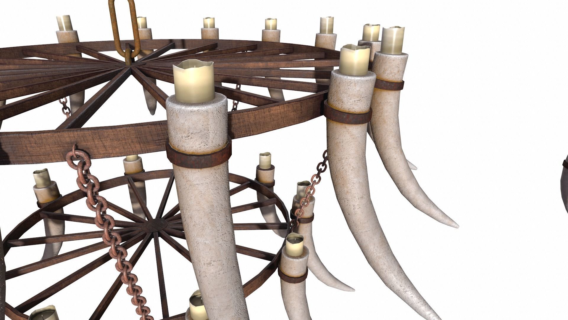 3D - Old Medieval Chandelier PBR 01 Low-poly 3D model_14