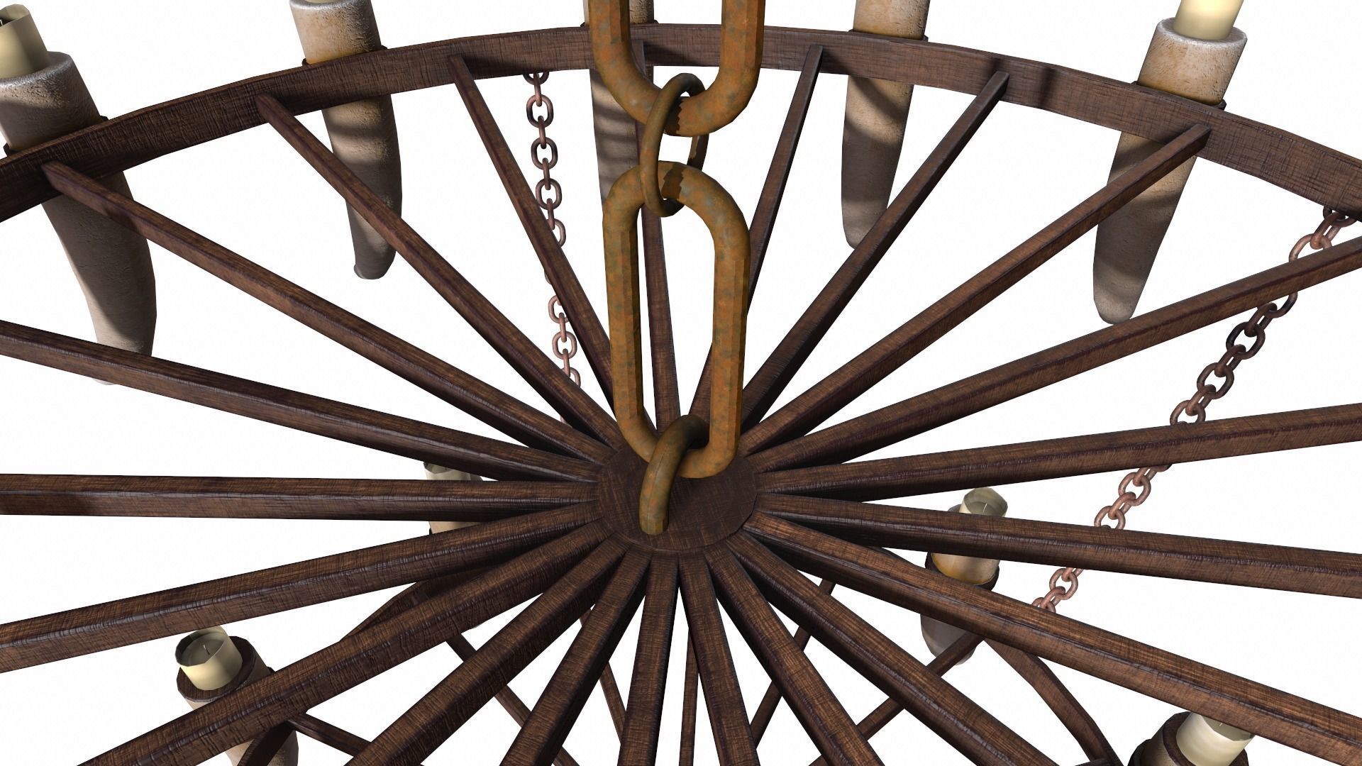 3D - Old Medieval Chandelier PBR 01 Low-poly 3D model_10