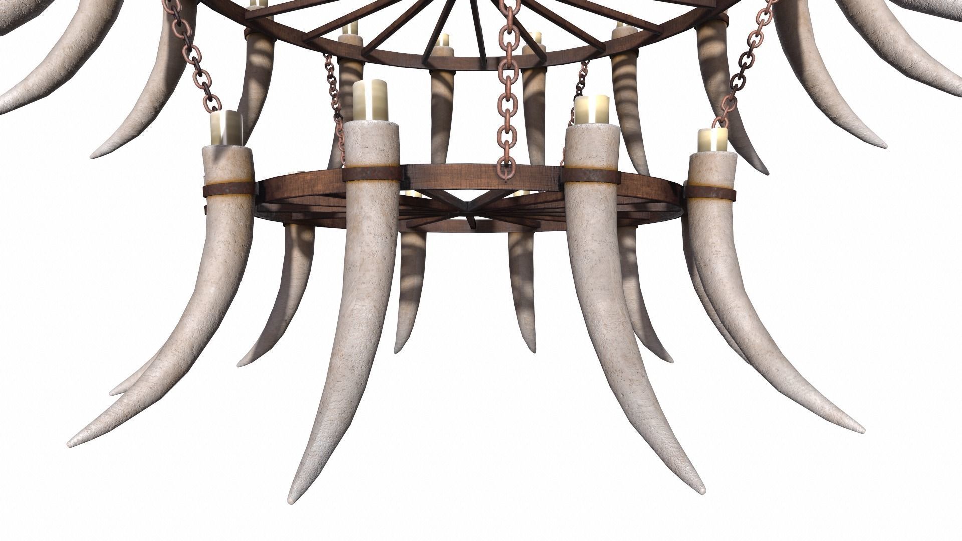 3D - Old Medieval Chandelier PBR 01 Low-poly 3D model_8
