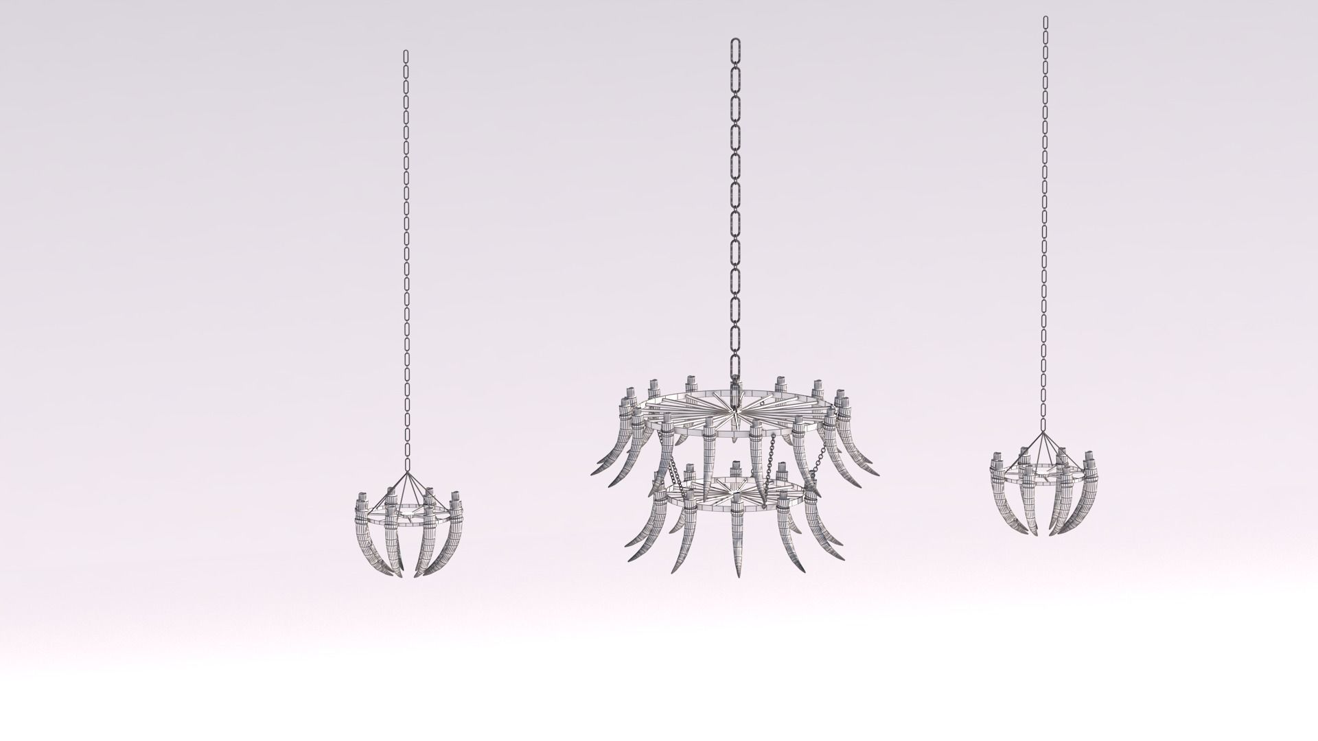 3D - Old Medieval Chandelier PBR 01 Low-poly 3D model_20