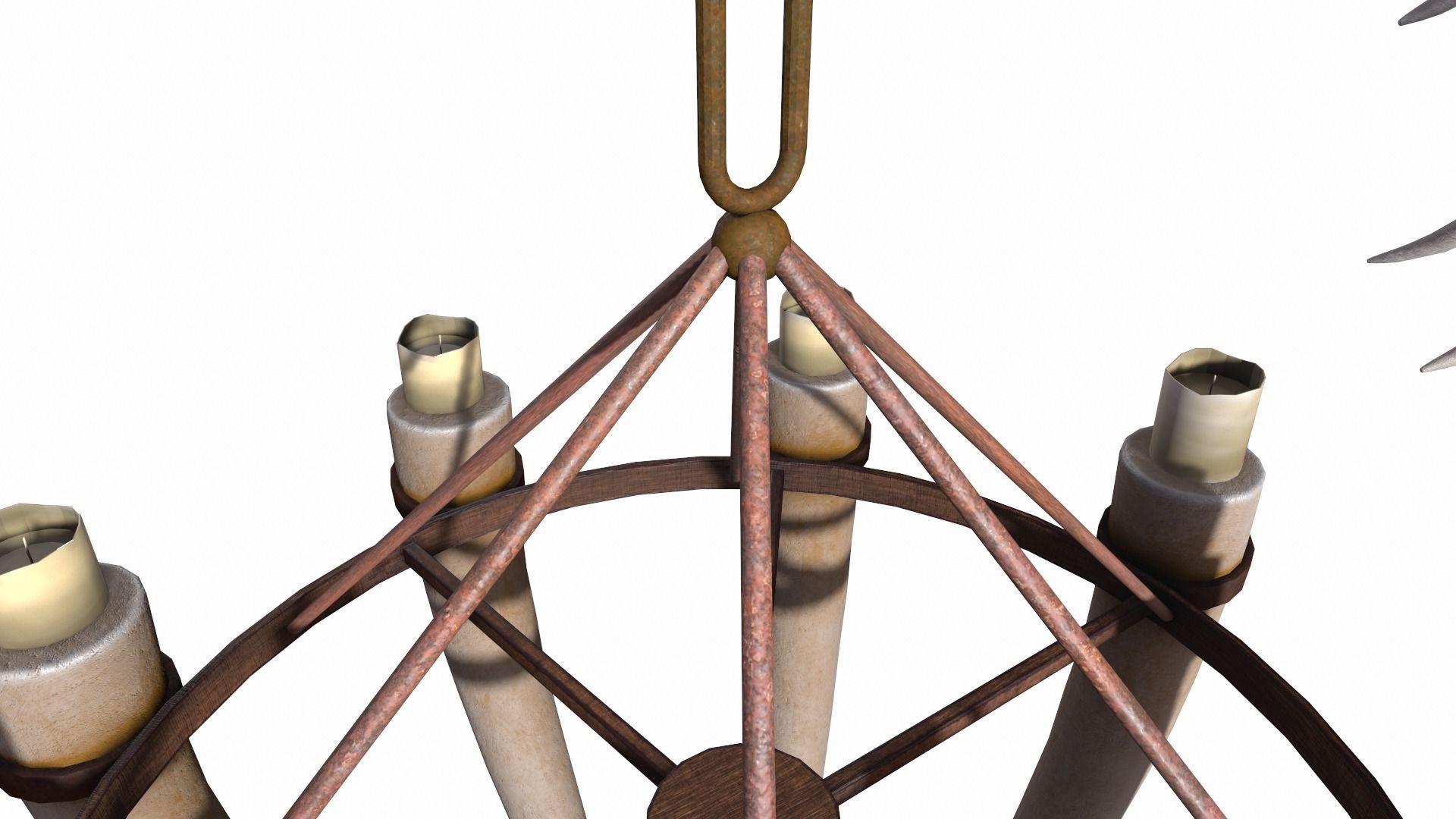3D - Old Medieval Chandelier PBR 01 Low-poly 3D model_16