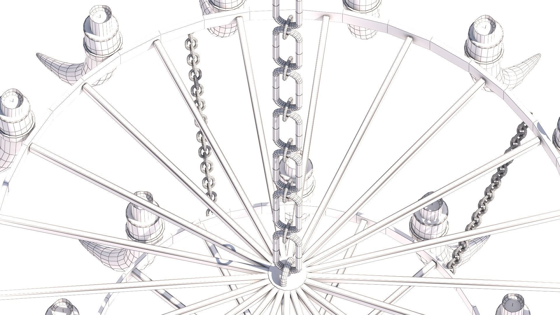 3D - Old Medieval Chandelier PBR 01 Low-poly 3D model_25