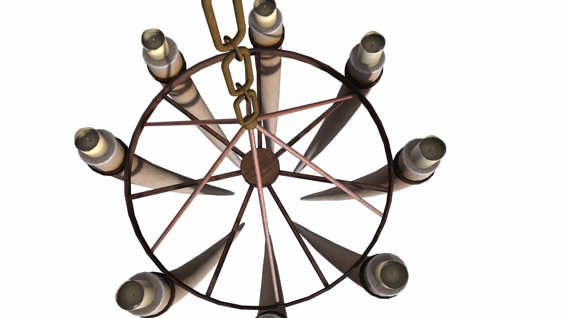 3D - Old Medieval Chandelier PBR 01 Low-poly 3D model_17