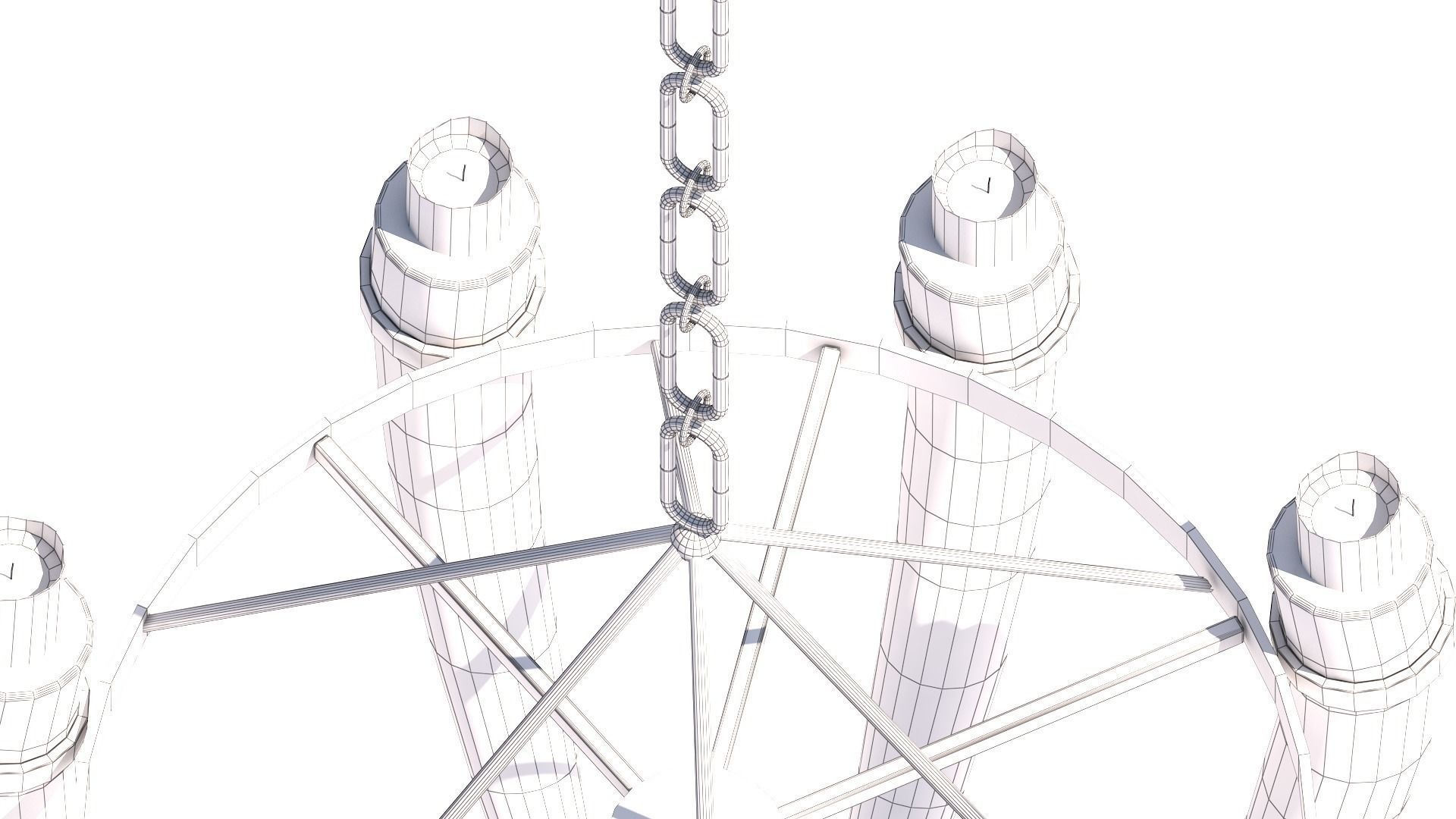 3D - Old Medieval Chandelier PBR 01 Low-poly 3D model_28