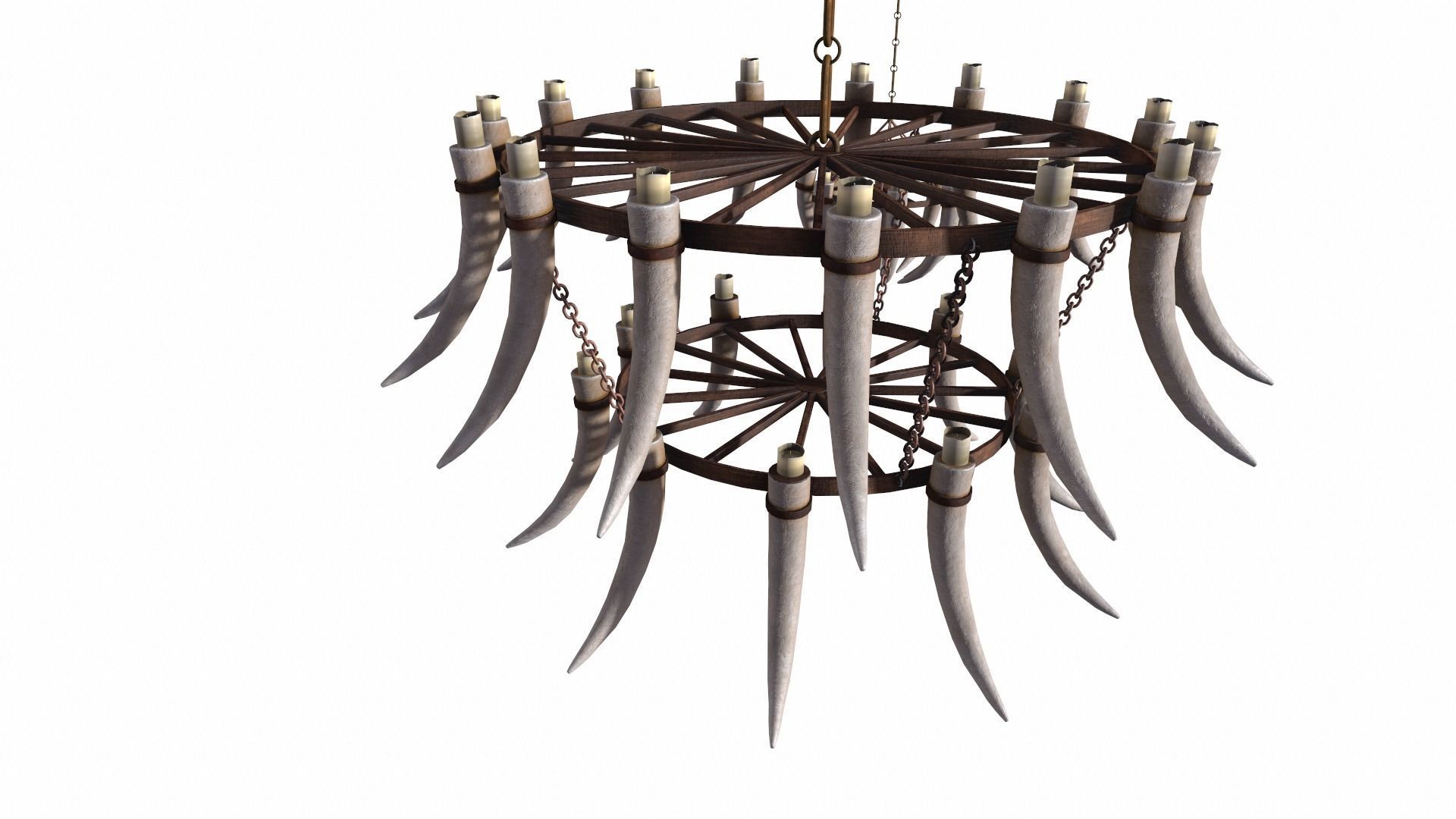 3D - Old Medieval Chandelier PBR 01 Low-poly 3D model_4