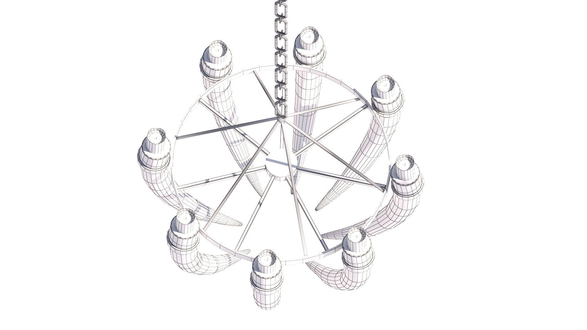 3D - Old Medieval Chandelier PBR 01 Low-poly 3D model_27