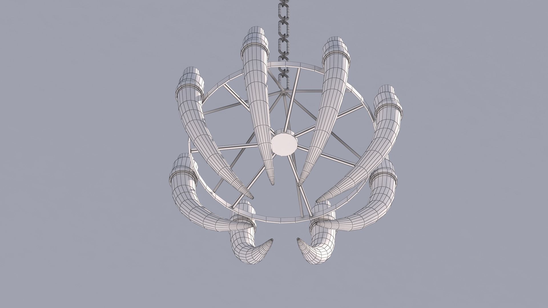 3D - Old Medieval Chandelier PBR 01 Low-poly 3D model_29
