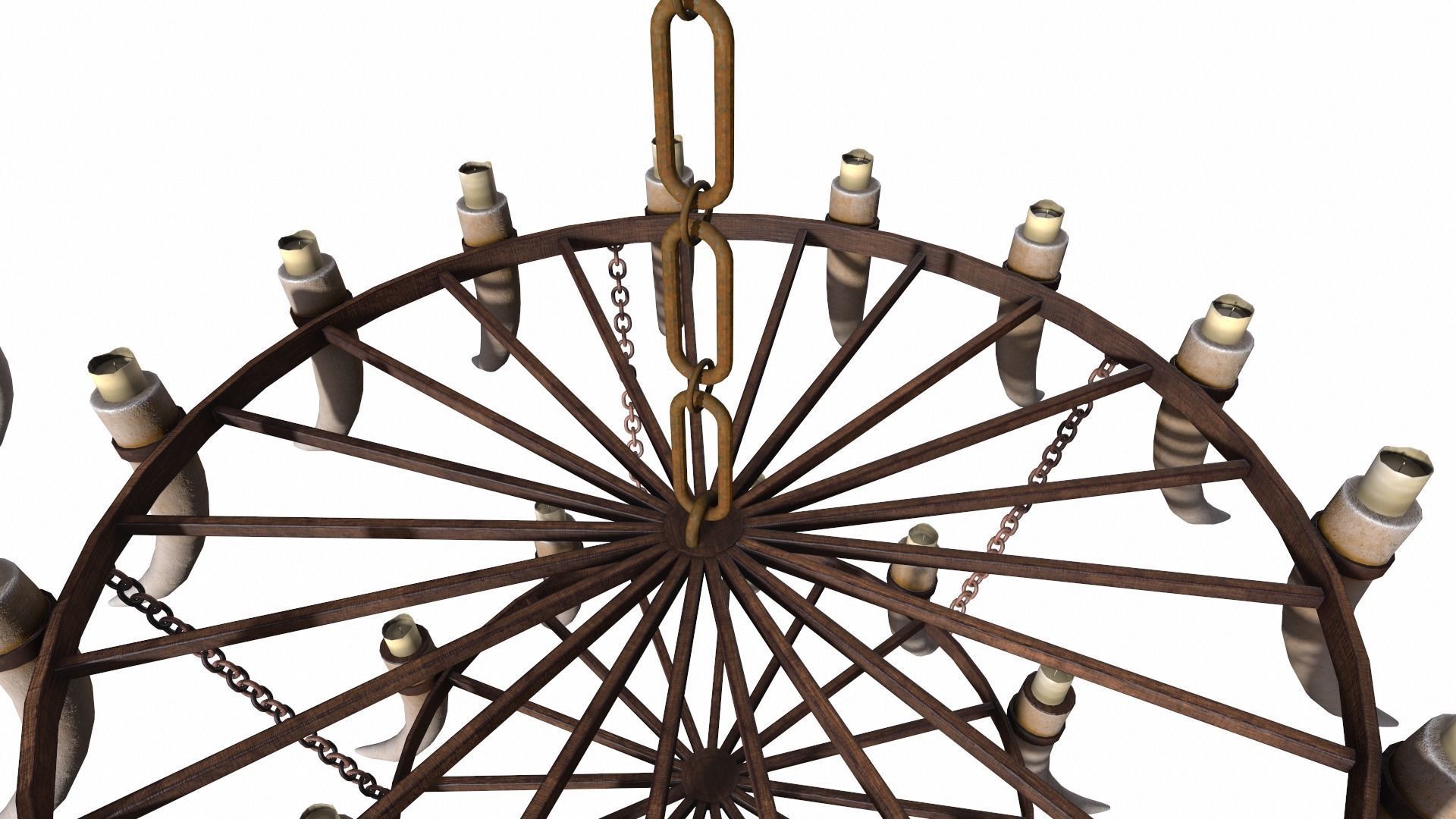 3D - Old Medieval Chandelier PBR 01 Low-poly 3D model_9