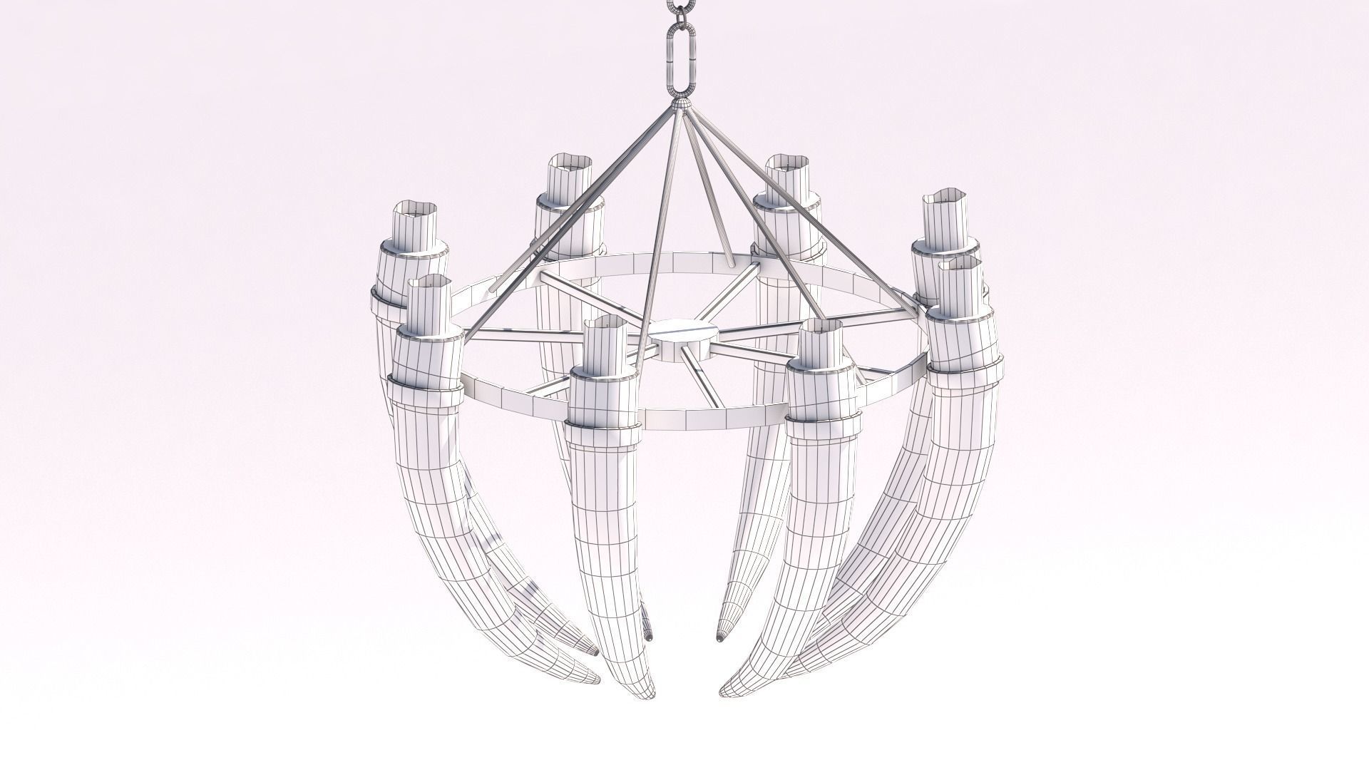3D - Old Medieval Chandelier PBR 01 Low-poly 3D model_26