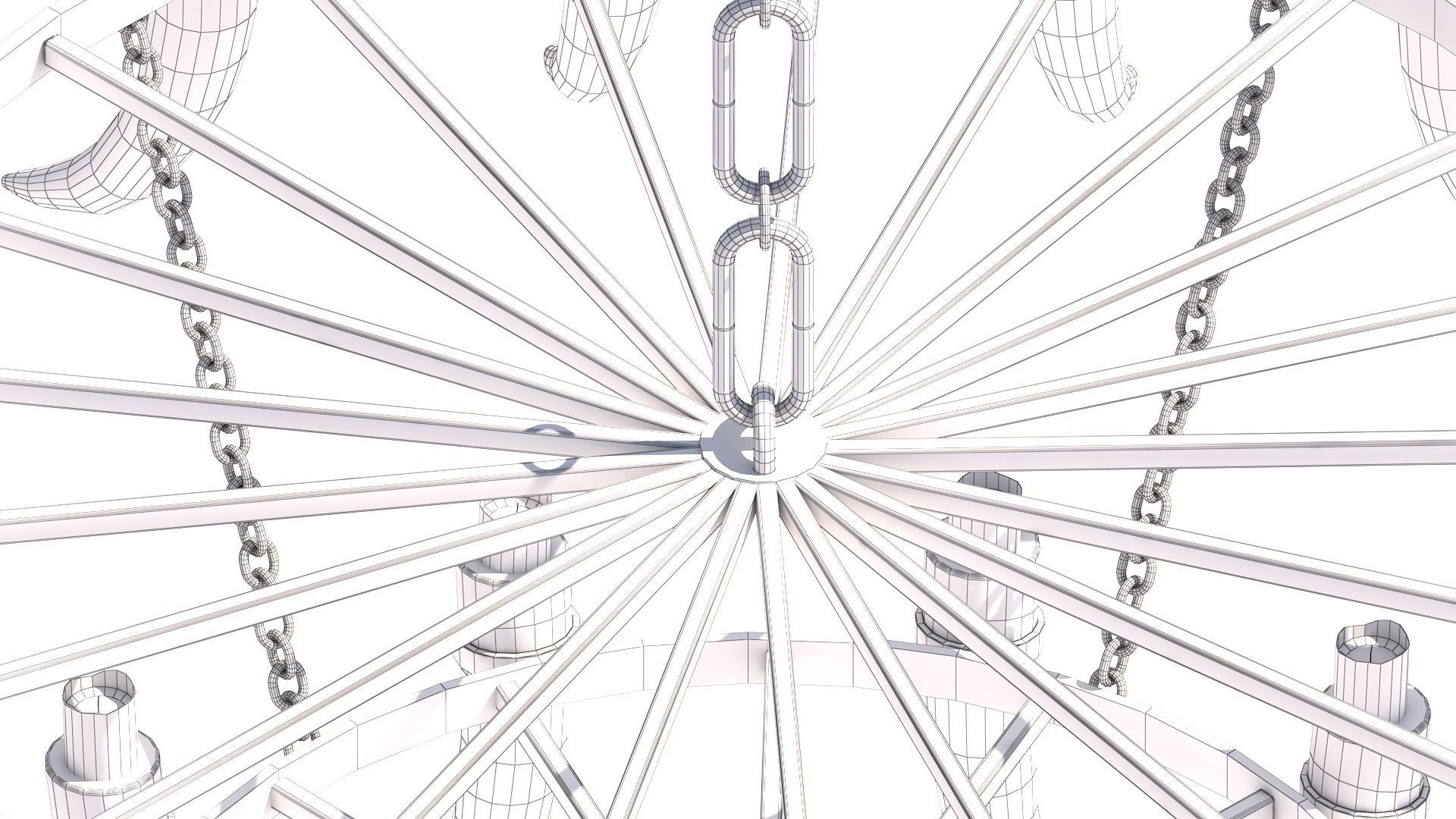 3D - Old Medieval Chandelier PBR 01 Low-poly 3D model_23