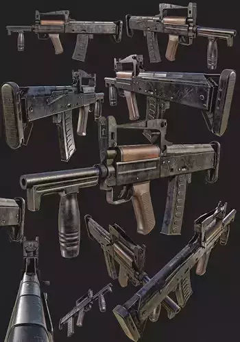 OTs-14 Groza Low-poly 3D model