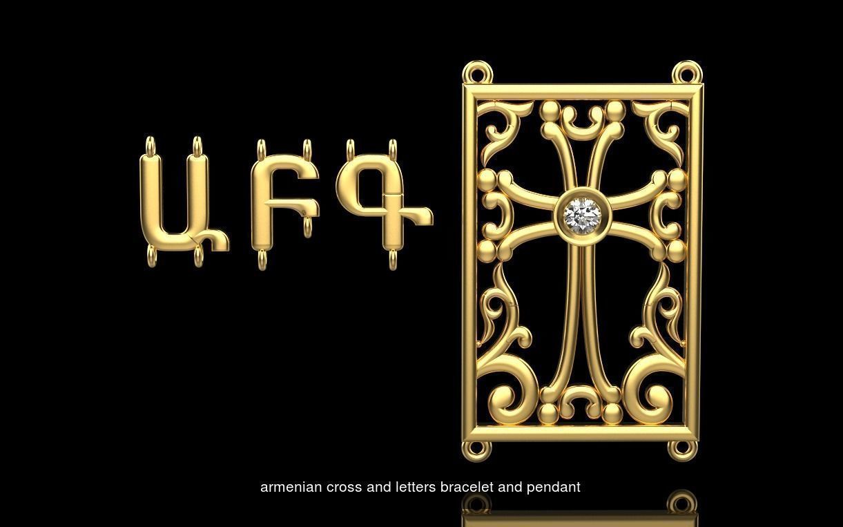 pendants of gold jewelry in different styles 3D Model Collection_14