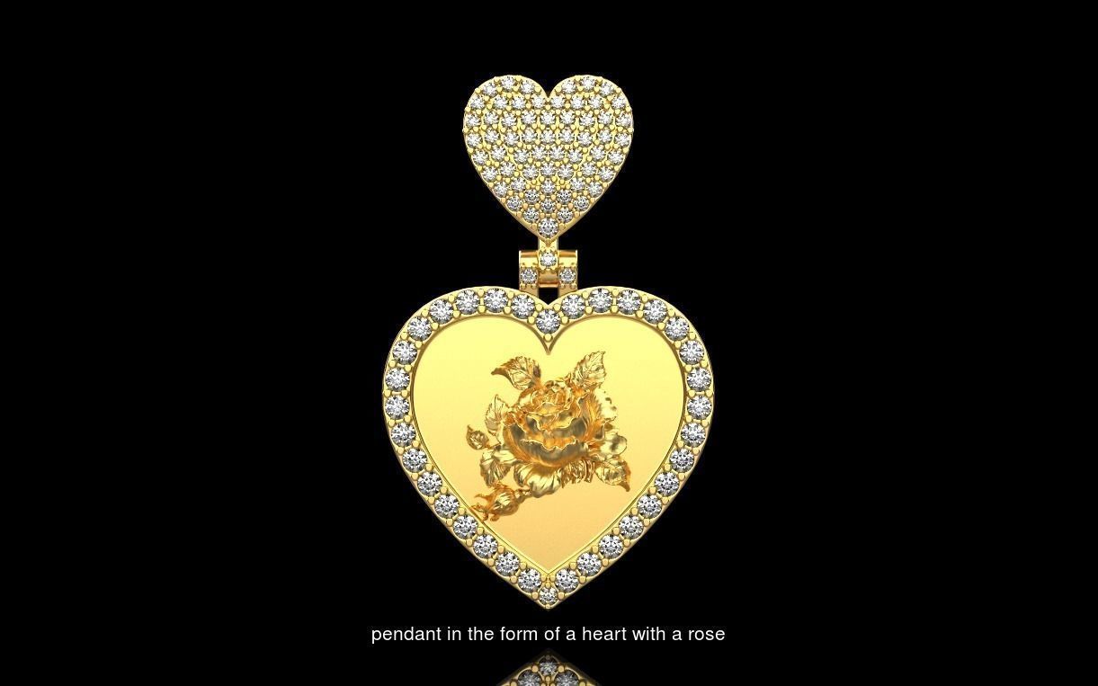 pendants of gold jewelry in different styles 3D Model Collection_13