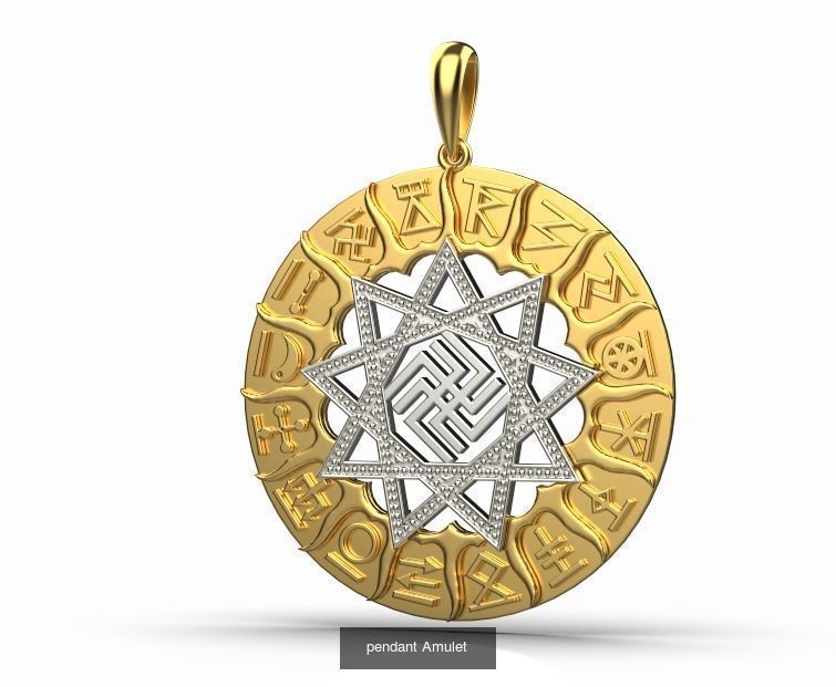 pendants of gold jewelry in different styles 3D Model Collection_19