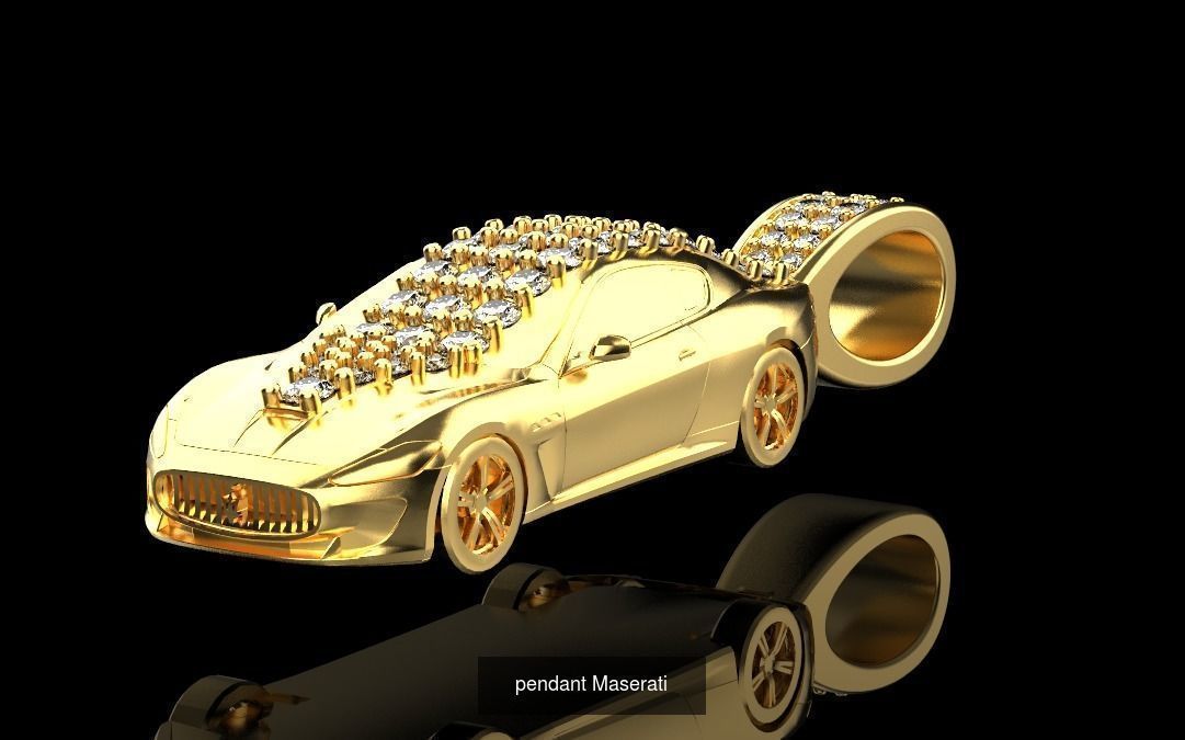 pendants of gold jewelry in different styles 3D Model Collection_11