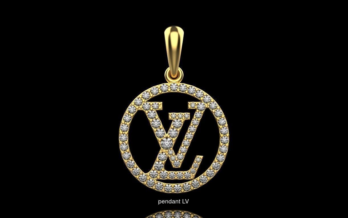 pendants of gold jewelry in different styles 3D Model Collection_16