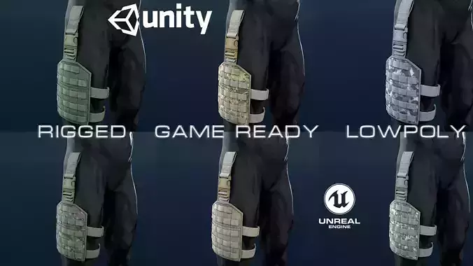 Tactical Leg Platform Low-poly 3D model