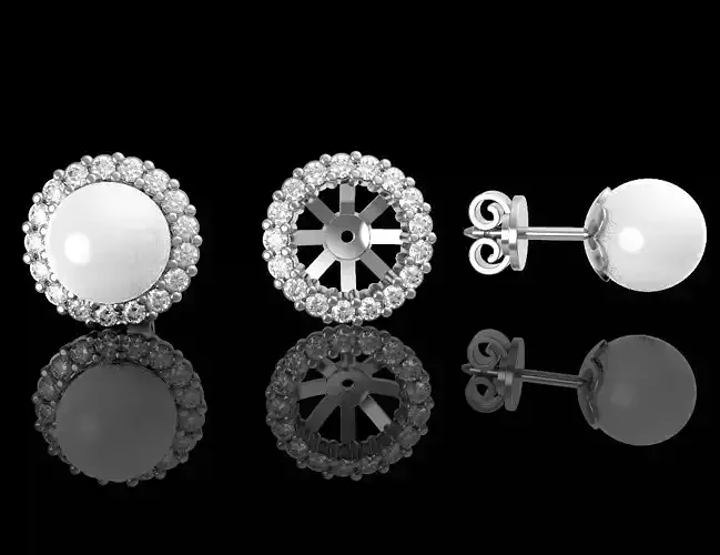 Transformer pearl studs earrings 2 in 1 