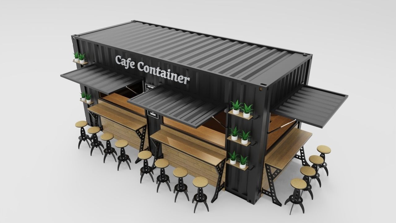 Industrial Container Cafe 3D model_3