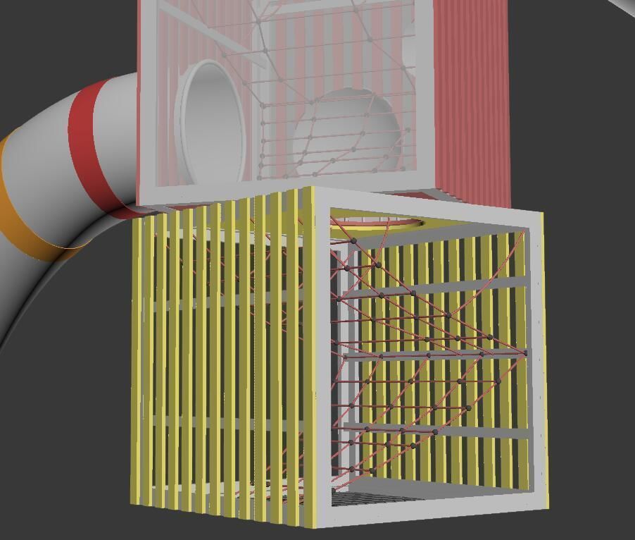 Children Outdoor slide and climb cube tower play equipment 3D model_5